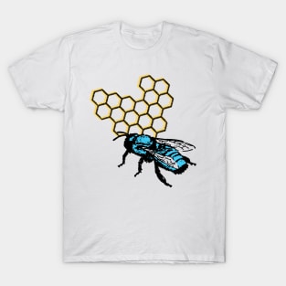Cute Blue HoneyBee Bee Lover Beekeeper Blue Gifts T-Shirt